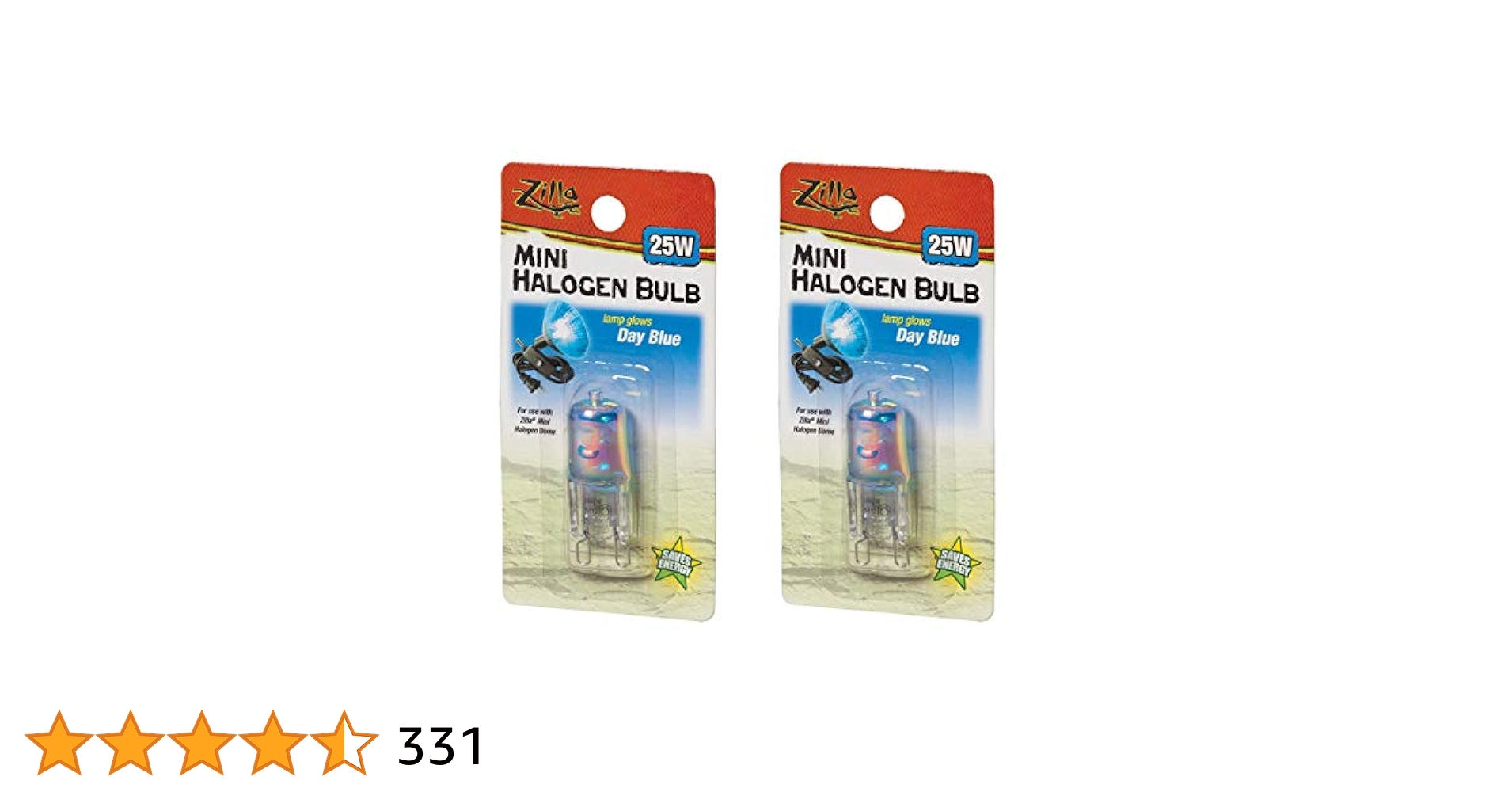 Amazon.com : Zilla 2 Pack of Mini Halogen Bulb, 25 Watt, Day